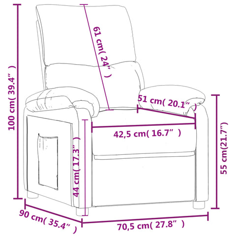 vidaXL Relaxsessel Braun Stoff