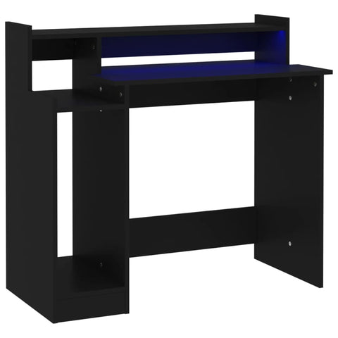 vidaXL Schreibtisch mit LEDs Schwarz 97x45x90 cm Holzwerkstoff