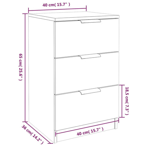 vidaXL Nachttische 2 Stk. Weiß 40x36x65 cm