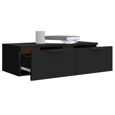 vidaXL Wandschrank Schwarz 68x30x20 cm Holzwerkstoff