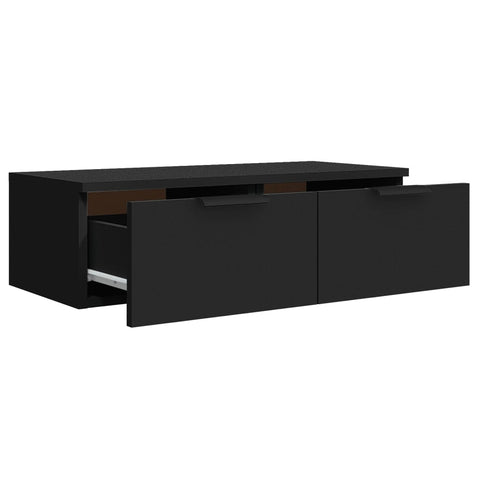 vidaXL Wandschrank Schwarz 68x30x20 cm Holzwerkstoff