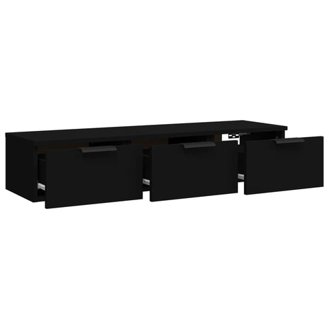 vidaXL Wandschrank Schwarz 102x30x20 cm Holzwerkstoff