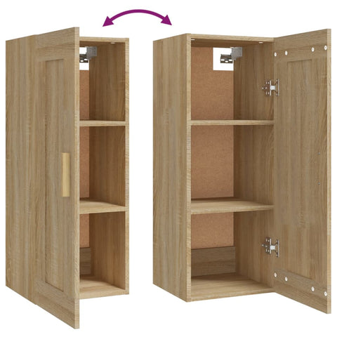 vidaXL Wandschrank Sonoma-Eiche 35x34x90 cm Holzwerkstoff