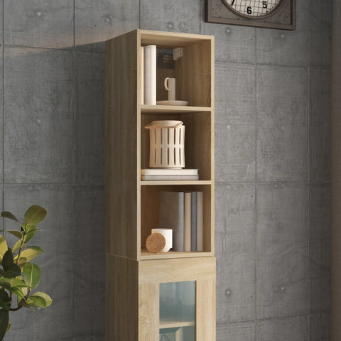 vidaXL Wandschrank Sonoma-Eiche 34,5x32,5x90 cm Holzwerkstoff