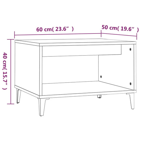 vidaXL Couchtisch Hochglanz-Weiß 60x50x40 cm Holzwerkstoff