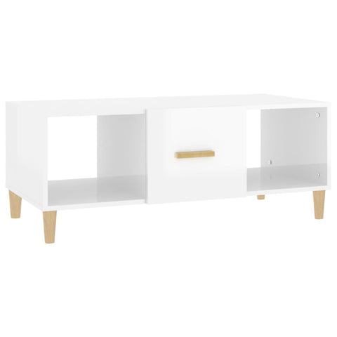 vidaXL Couchtisch Hochglanz-Weiß 102x50x40 cm Holzwerkstoff