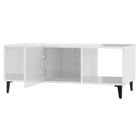 vidaXL Couchtisch Hochglanz-Weiß 102x50x40 cm Holzwerkstoff