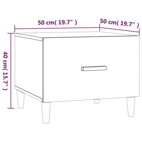 vidaXL Couchtisch Weiß 50x50x40 cm Holzwerkstoff