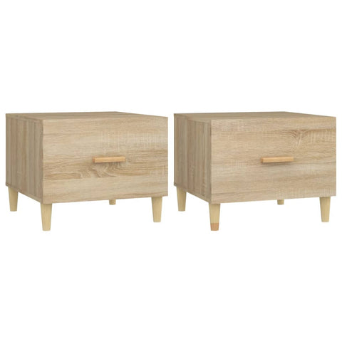 vidaXL Couchtische 2 Stk. Sonoma-Eiche 50x50x40 cm Holzwerkstoff