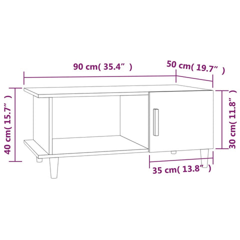 vidaXL Couchtisch Schwarz 90x50x40 cm Holzwerkstoff