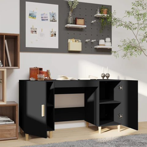 vidaXL Schreibtisch Schwarz 140x50x75 cm Holzwerkstoff