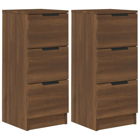 Sideboards 2 Stk. Braun Eichen-Optik 30x30x70 cm Holzwerkstoff