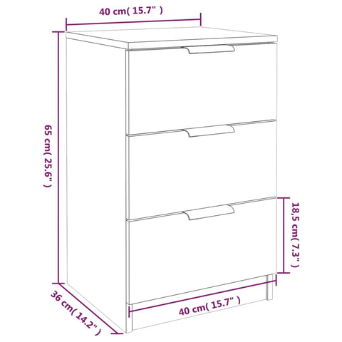 vidaXL Nachttisch Grau Sonoma 40x36x65 cm