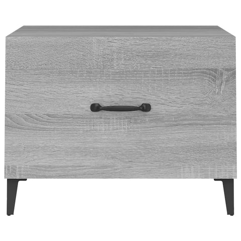 vidaXL Couchtische mit Metallbeinen 2 Stk. Grau Sonoma 50x50x40 cm