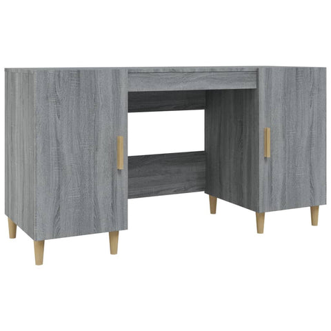 vidaXL Schreibtisch Grau Sonoma 140x50x75 cm Holzwerkstoff