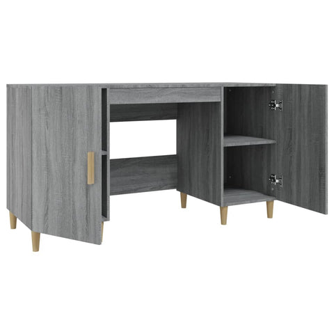 vidaXL Schreibtisch Grau Sonoma 140x50x75 cm Holzwerkstoff