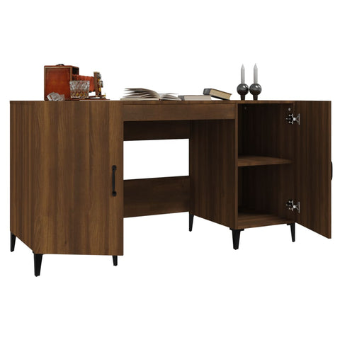 vidaXL Schreibtisch Braun Eichen-Optik 140x50x75 cm Holzwerkstoff