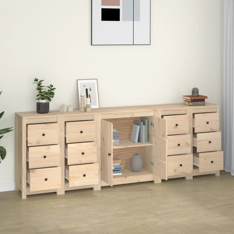 vidaXL Sideboard 230x35x80 cm Massivholz Kiefer