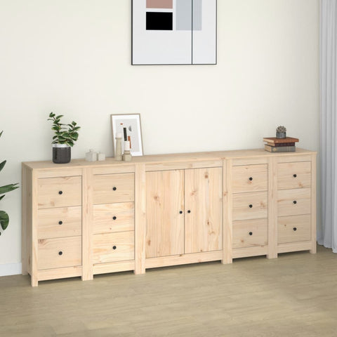 vidaXL Sideboard 230x35x80 cm Massivholz Kiefer