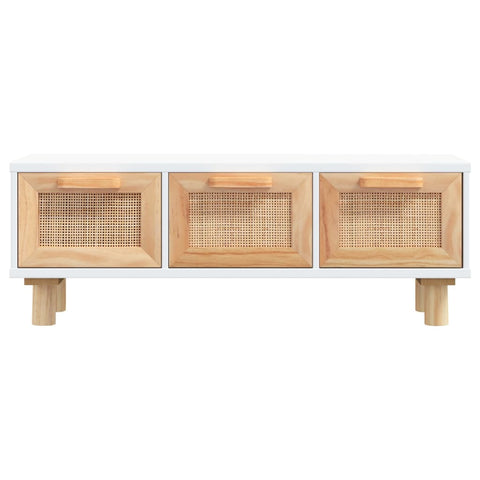 vidaXL Couchtisch Weiß 80x40x30 cm Holzwerkstoff & Massivholz Kiefer