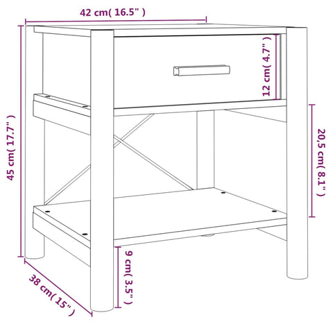 vidaXL Nachttische 2 Stk. Weiß 42x38x45 cm Holzwerkstoff