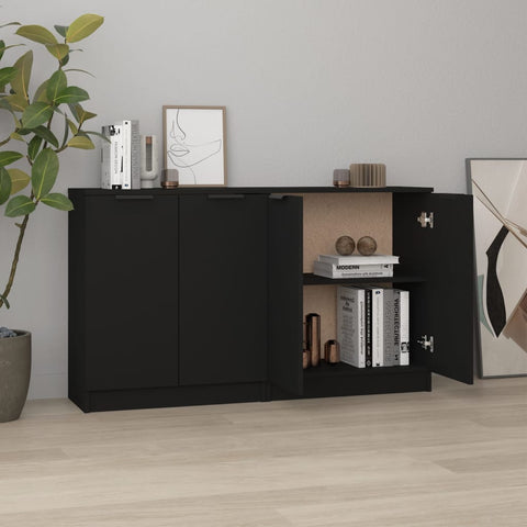 vidaXL Sideboards 2 Stk. Schwarz 60x30x70 cm Holzwerkstoff