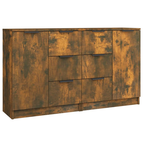 vidaXL Sideboards 2 Stk. Räuchereiche 60x30x70 cm Holzwerkstoff