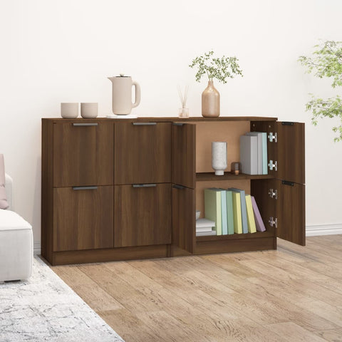 Sideboards 2 Stk. Braun Eichen-Optik 60x30x70 cm Holzwerkstoff