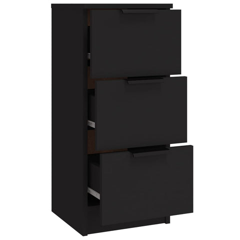 vidaXL Sideboards 3 Stk. Schwarz Holzwerkstoff