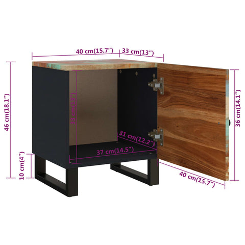 vidaXL Nachttisch 40x33x46 cm Altholz Massiv