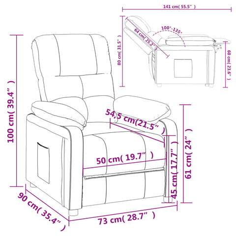 vidaXL Relaxsessel Schwarz Stoff