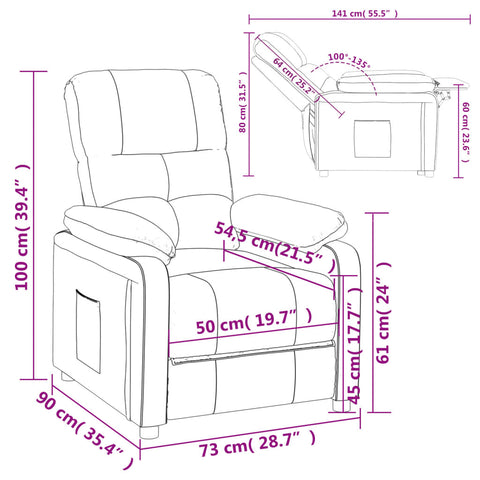 vidaXL Relaxsessel Braun Stoff