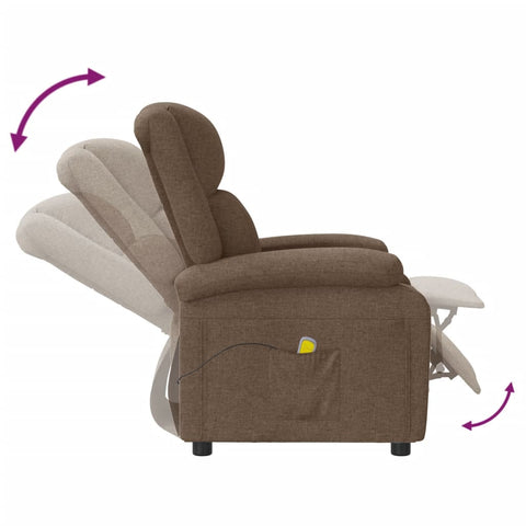 vidaXL Massagesessel Braun Stoff