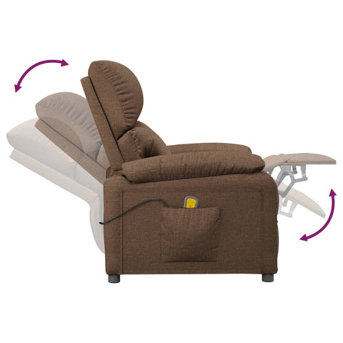 vidaXL Massagesessel Braun Stoff