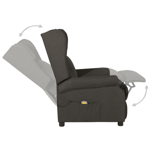 vidaXL Massagesessel Taupe Stoff