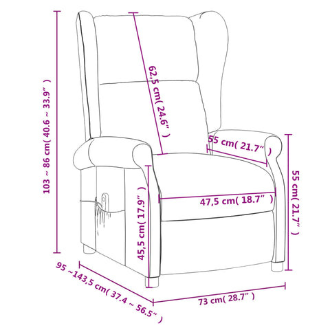 vidaXL Massagesessel Taupe Stoff