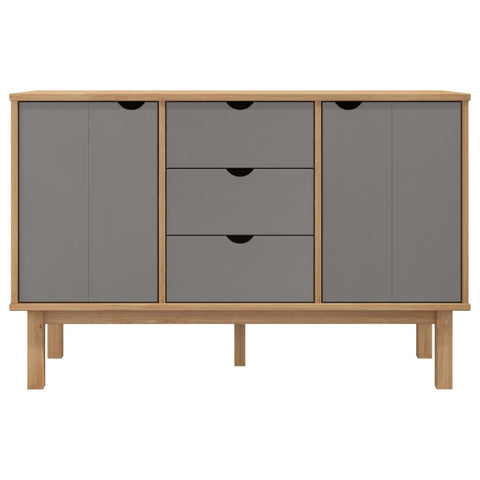 vidaXL Sideboard OTTA Braun&Grau 113,5x43x73 cm Massivholz Kiefer