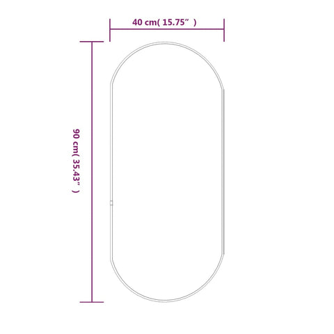 vidaXL Wandspiegel Silbern 90x40 cm Oval