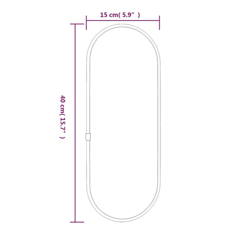 vidaXL Wandspiegel Golden 40x15 cm Oval