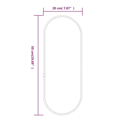 vidaXL Wandspiegel Golden 50x20 cm Oval