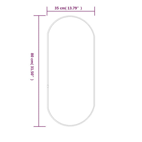 vidaXL Wandspiegel Golden 80x35 cm Oval