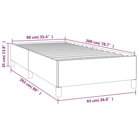 vidaXL Bettgestell Creme 90x200 cm Kunstleder