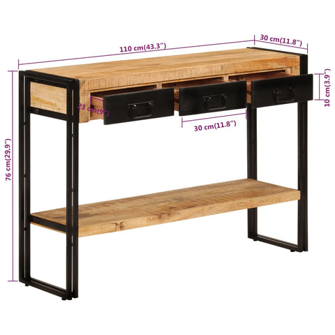 vidaXL Konsolentisch 110x30x76 cm Massivholz Mango