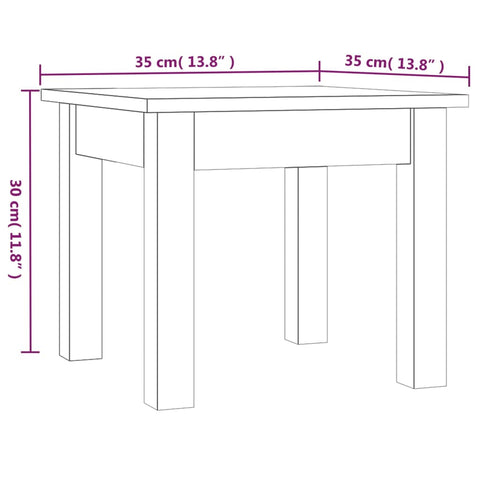 vidaXL Couchtisch Weiß 35x35x30 cm Massivholz Kiefer