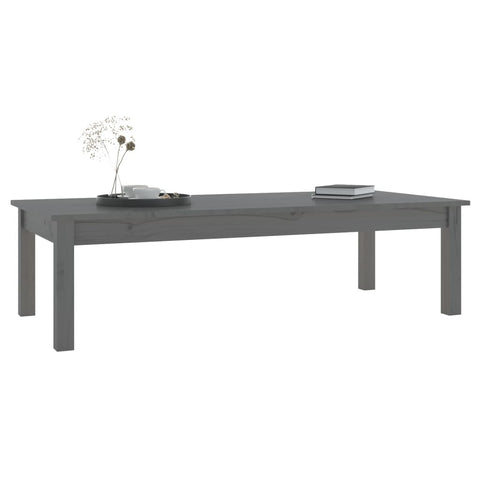 vidaXL Couchtisch Grau 110x50x30 cm Massivholz Kiefer