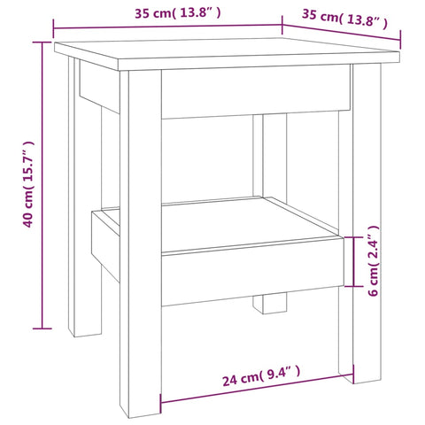 vidaXL Couchtisch Weiß 35x35x40 cm Massivholz Kiefer