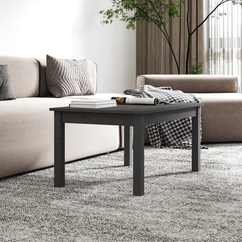 vidaXL Couchtisch Grau 80x50x40 cm Massivholz Kiefer