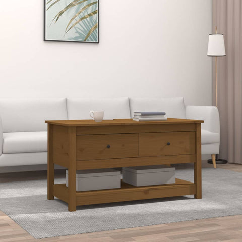 vidaXL Couchtisch Honigbraun 102x49x55 cm Massivholz Kiefer