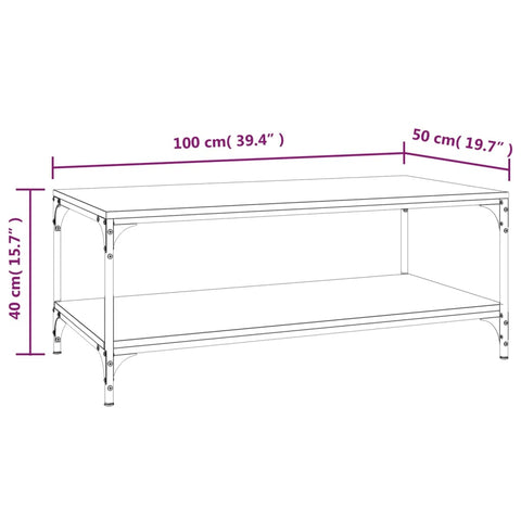 vidaXL Couchtisch Braun Eichen-Optik 100x50x40 cm Holzwerkstoff