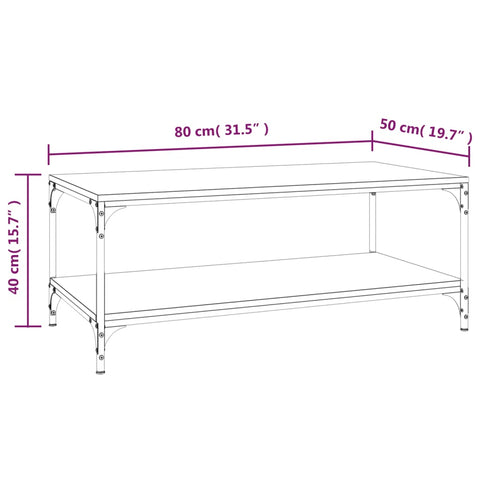 vidaXL Couchtisch Sonoma-Eiche 80x50x40 cm Holzwerkstoff